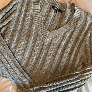 Gray Cable Stitch Long sleeve Sweater